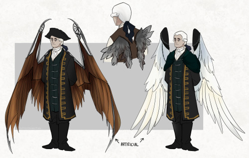 PotC but people have wings—Jack is a sparrow, Will is a tern (I think), Elizabeth is a swan, N