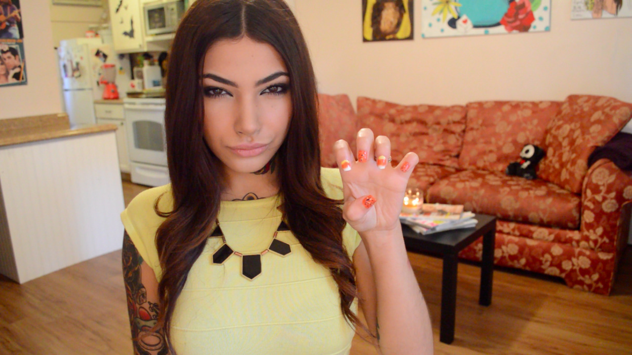 jewelsharee:  Stills from filming my candy corn nail art tutorial today haha! I don’t
