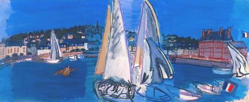 Raoul Dufy, Deauville, Drying the Sails, 1933, Oil on canvas, 46,4 x 110,2 cm, Tate Modern, London