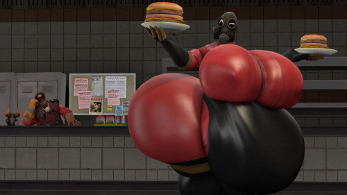 holydazza:  Me and fattybulous admiring a fatty fempyro at a fast food place :3