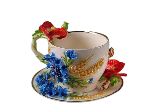 png-heaven:Cottagecore ceramic teacups  