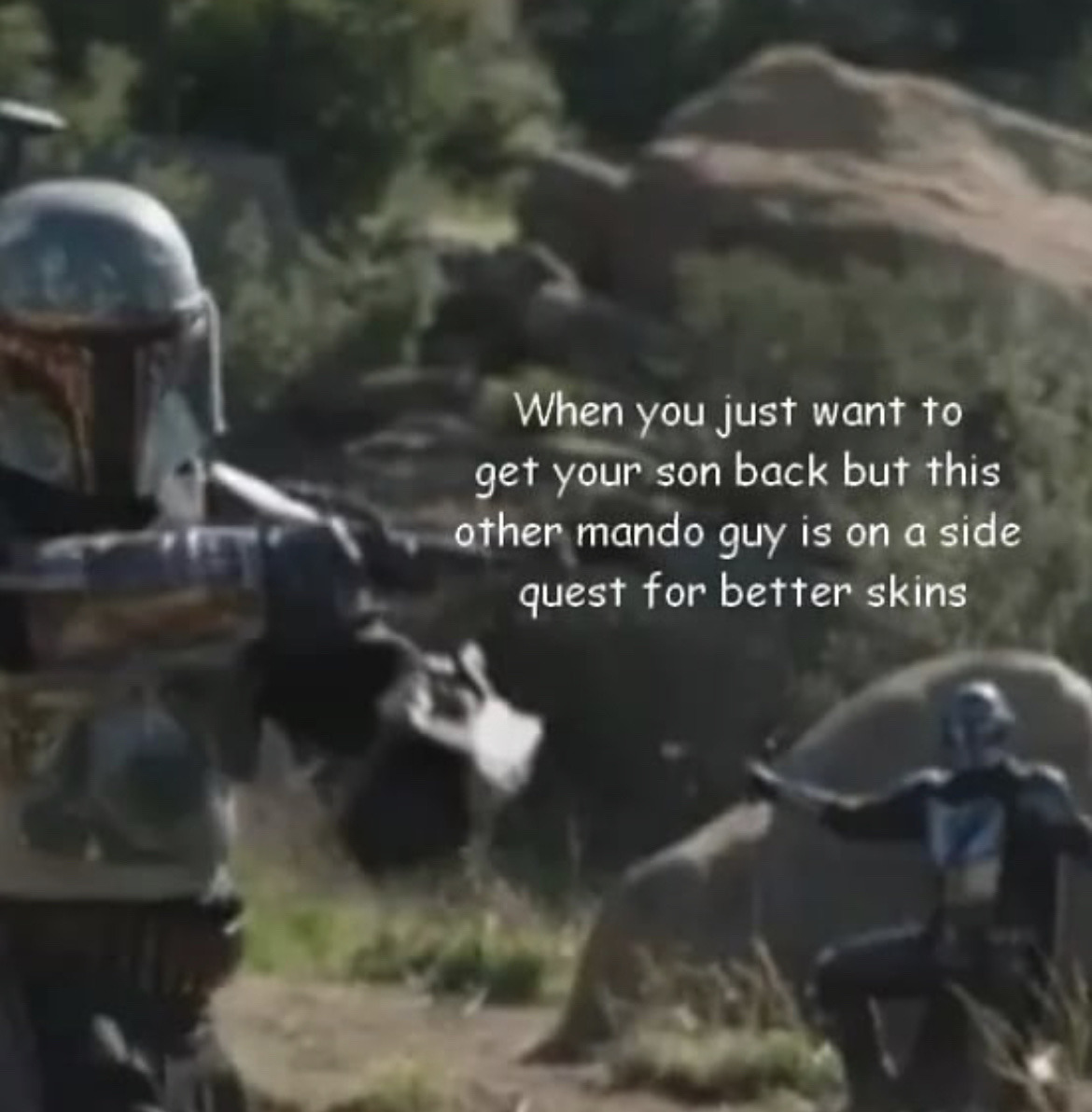 purpl3padl0ck:Boba “My father looked badass when taking down bad guys and I so