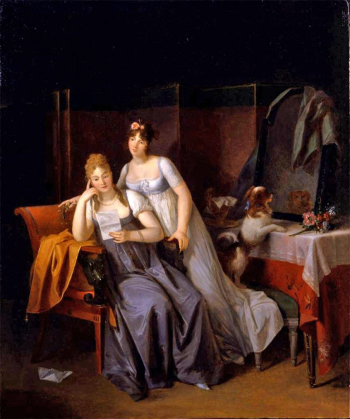 Two Ladies in an Interior Reading a Letter by Marguerite Gérard, c. 1804