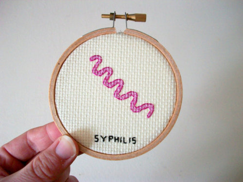 amsplendor:etsy:Alicia Watkins’ embroidered microbes.PRIONS ARE NOT MICROBES THAT BOTHERS ME. 