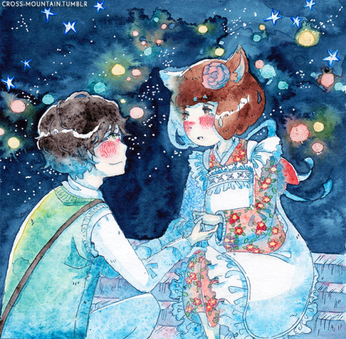 Rei and Hina in the latest chapters, watercolors ♥  (print available) 