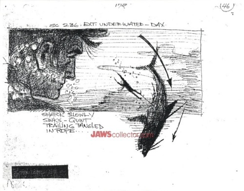 talesfromweirdland:“Giant Jaws snapping at everything”. Storyboard images from the Steven Spielberg 