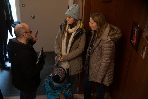 Lenny Abrahamson on the set of Room (2015)