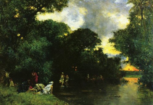 Pond in the Oasis- Sahara, Eugène Fromentin (1820-1876)