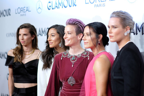 uptightcitizensbrigade:Megan Rapinoe, Tobin Heath, Ali Krieger, Christen Press and Ashlyn Harris at 