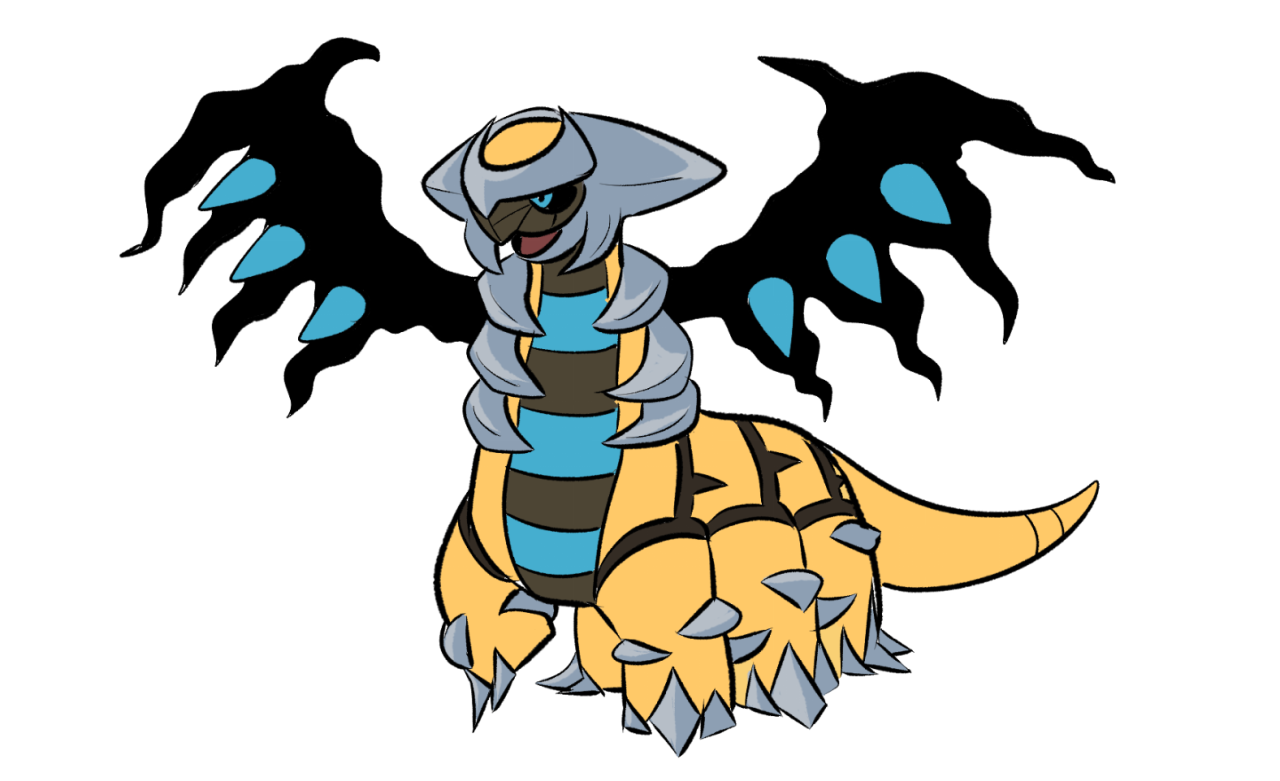 Art] I need to know something from all of you guys? Which of these two  Giratina shinies do you prefer? The original shiny or my remake? If you  like my remake more