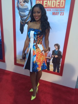 realkekepalmer:  At the Blended premiere tonight in Hollywood! Dress: Peter Pilotto Clutch: Kotur Shoes: Rene Caovilla Jewelry: Gabriela Artigas