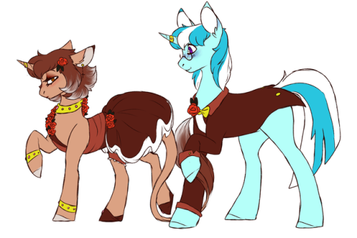 Pony Prom: Micky ( @mickys-lab) and Swift Script ( @twistandswift or @swiftlyscripted) So we’re sorr