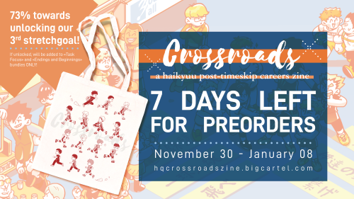 7 DAYS LEFT TO PREORDER CROSSROADS   At 150 orders, a totebag will be added to “Task Focus&rdq