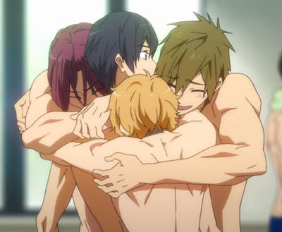 Group Hug because Free! will be over in 12 hours.