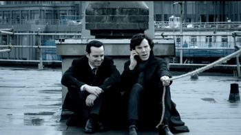 leakinginklikeblood:  trble4u:  Well then… moffat gatiss trolling 101  I was just surprised it was Sherlock who lent in first.  