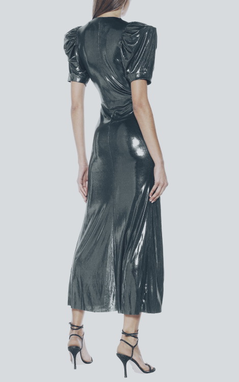 ROTATE / Birger Christensen Alma Metallic Maxi Dress