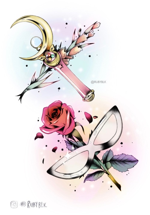 rubyblk:Sailor Moon Usagi’s Moon Rod with gladiolus flower symbolising strength of character, 