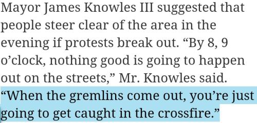 land-of-propaganda: The Mayor of Ferguson refers to the protesters as “gremlins” (Read t