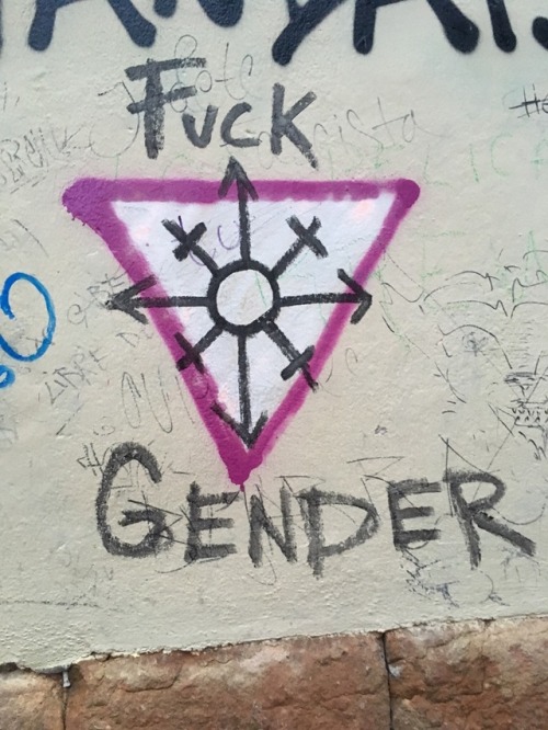 Porn photo queergraffiti:‘fuck gender’in Oviedo,