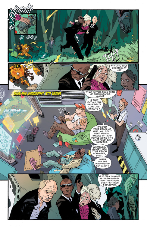 Divergence: PREZWhew. That sure was something. Oddest assassination atetmpt in a long while, I must say.Prez is planned for a guaranteed 12-issue maxiseries, but if you like what you’ve seen of President Beth Ross so far then spread the word a bit and