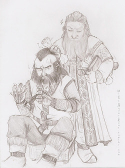 mightysquareroot:  Balin gives his opinion about Dwalin new haircut :) 