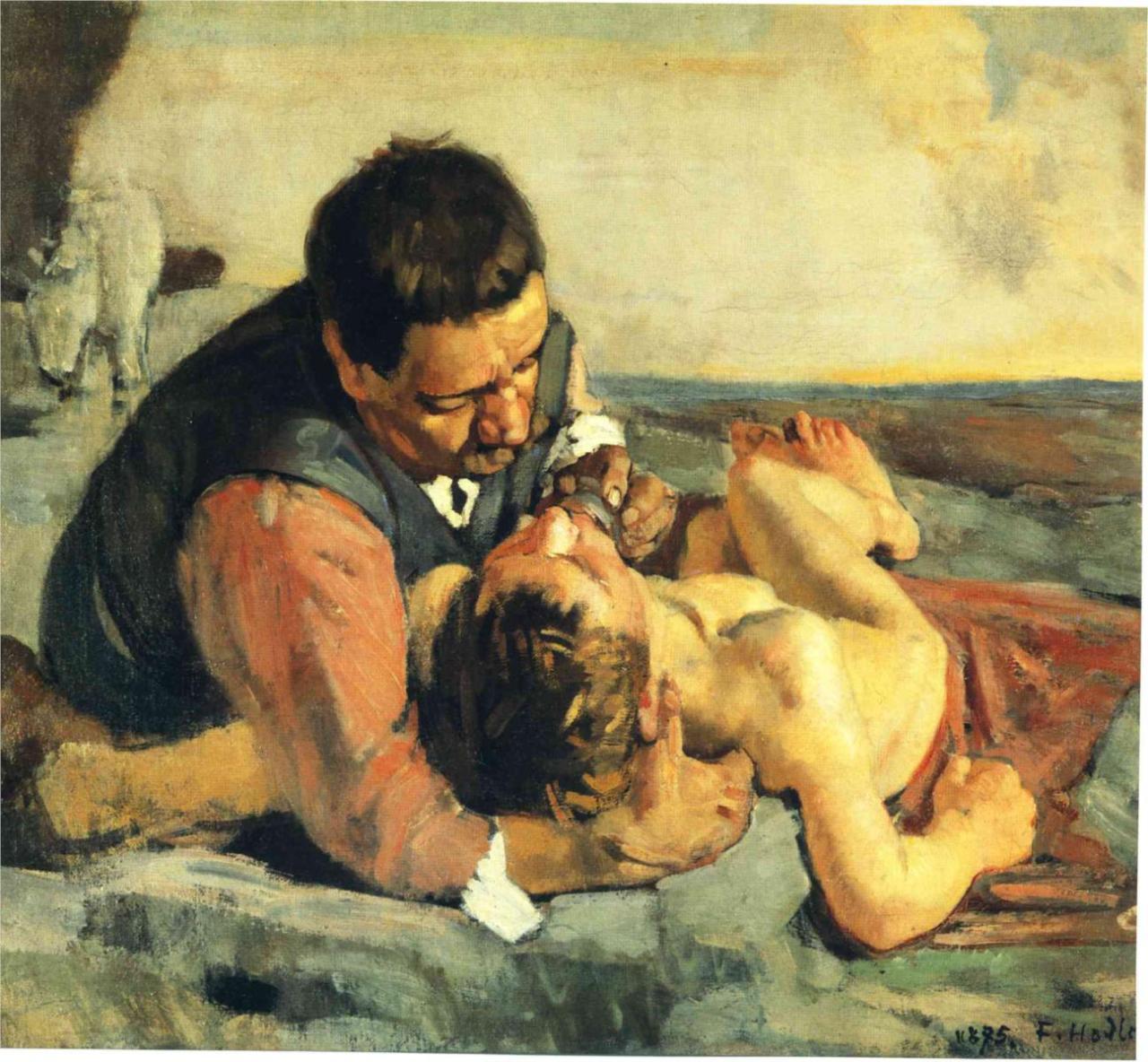 Ferdinand Hodler (Bern, 1853 - Genève, 1918), The good samaritan (1885)