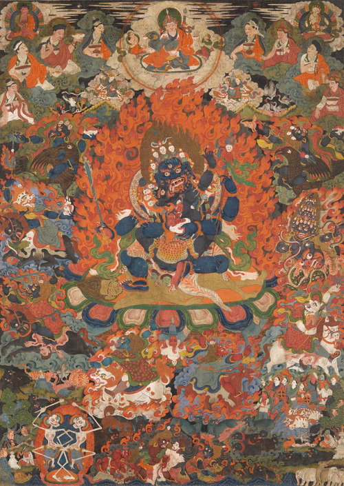 transoptic:Four-armed Mahakala with Consort, Tibet. 18th century.