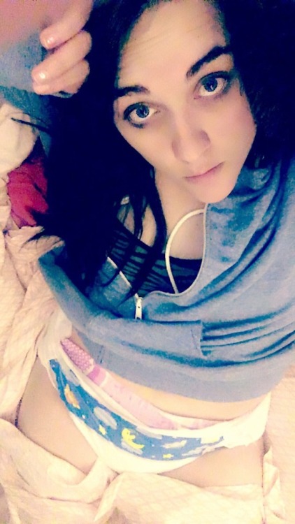 superadorablenes: I got dared to wear double diapees by my bestie @nakeddiaperboy93 bottom layer is 