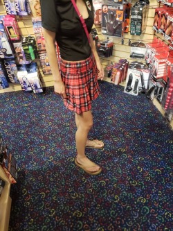 whenfetishbecomesreality:  I was sure I posted these from my last sex shop visit, but I guess not. These knee high socks and the butt plug from anal post were bought there. 