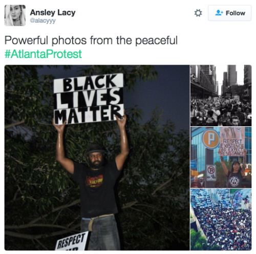 revolutionarykoolaid:  No Justice, No Peace (7.8.16): Some powerful shit just went down in Atlanta. Thousands came out to protest the lives stolen by police and vigilante violence, both locally and across the country. They shut down parts of both I-85