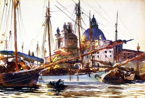John Singer Sargent, The Church of Santa Maria della Salute, Venice, c. 1904-1909. Watercolor over p