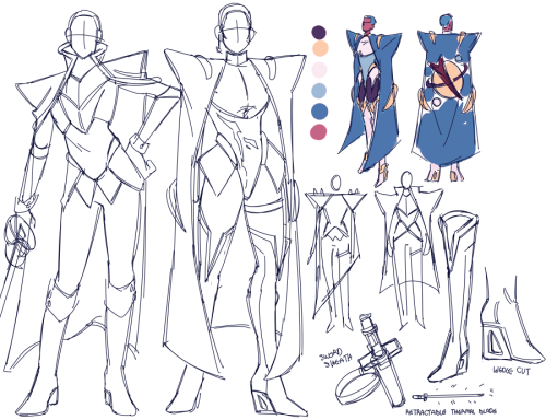 celine concepts + pinup. she’s the antagonist for space crew :)