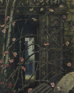 beardbriarandrose:Edward Burne-Jones, Love Among The Ruins (detail), Watercolor Version, c.1872