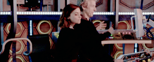 attackoneyebrows:  same old, same old. just the doctor and clara oswald in the tardis. (x) 