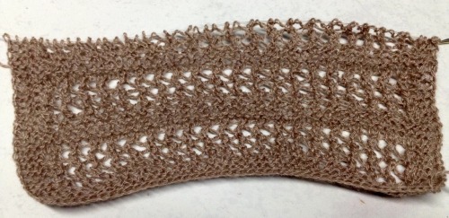 Full Frontal Knittery Back, again, heyyyy, hello! Doing some swatching for a steampunk shawl, see ab