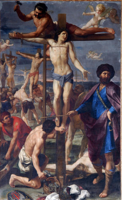 maertyrer:   attributed to Giovanni Andrea SiraniThe Crucifixion of the Ten Thousand Martyrs ca. 1649-50, Piacenza Cathedral, Italy 