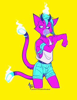 adriofthedead:  adrimakesart:  Catch me on that 90s anime aesthetic Patreon | DeviantART | Twitter  I am 100% ready for summer so I can metamorphose into the most obnoxiously neon thing on earth 