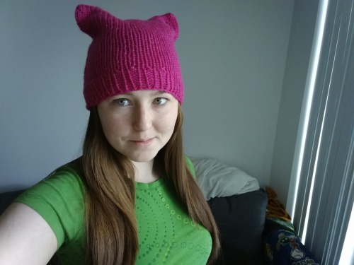 Pussyhat. A bit late, but here is the PussyHat I knit for the Women’s March on Washington (Toronto).