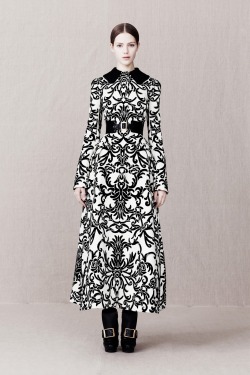 gothiccharmschool:  The black &amp; white coat! Lots of interesting, pretty designs here.  Esther Heesch for Alexander McQueen Pre-fall 2013 