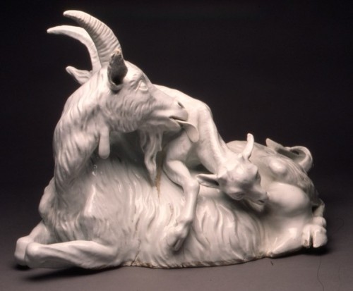 met-european-sculpture:Mother goat and suckling kid by Meissen Manufactory, Metropolitan Museum of A