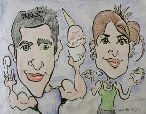 Caricature by Matt Bernson   Ink and woodless colored pencil on paper  11"x14" Drawn 04 August 2013