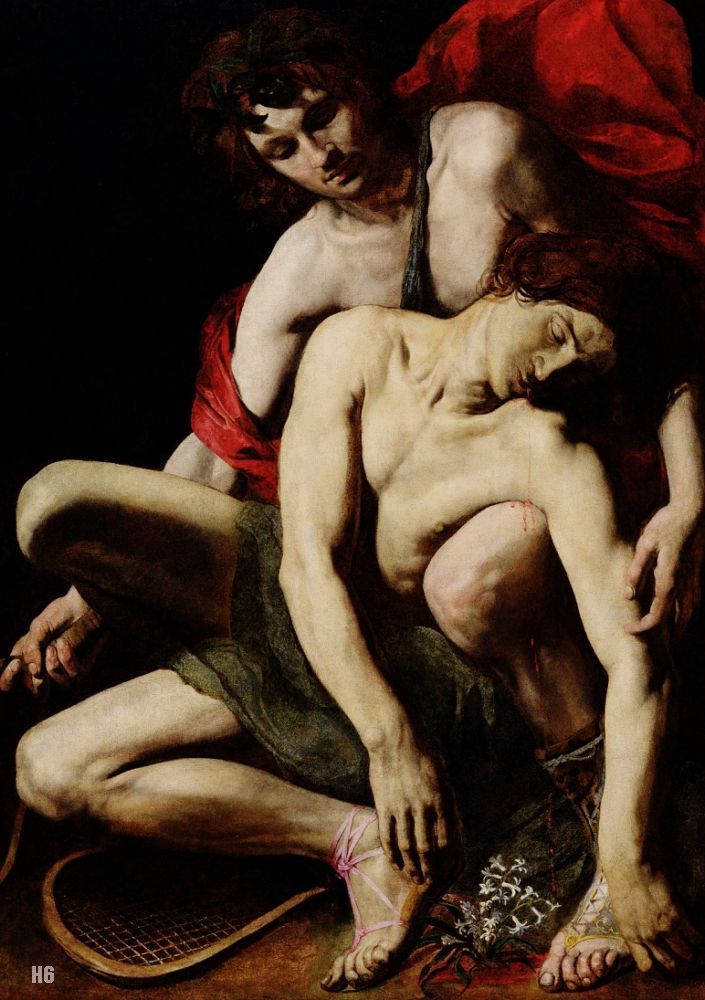 The Death of Hyacinthus. 17th.century. The Italian School. oil on canvas.