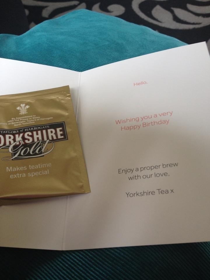 Look what Yorkshire tea got me for my 18th birthday and I don’t even know why..
