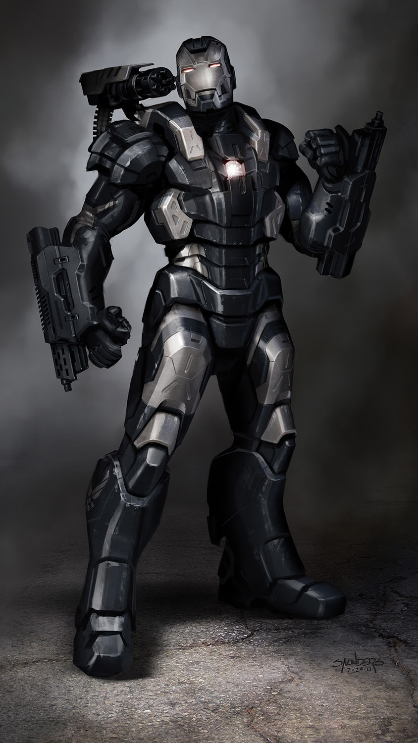xombiedirge:  Iron Man Mk.XLII &amp; War Machine Mk.2 by Phil Saunders / Blog