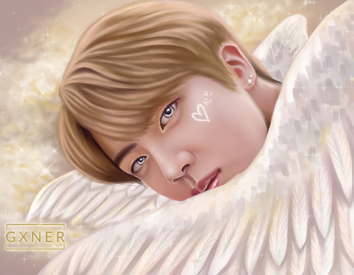 Angel Worldwide Handsome Seokjin. --DIGITAL ART-ART ON:Instagram: @/_gxner_twitter: @/gxner_artredbu