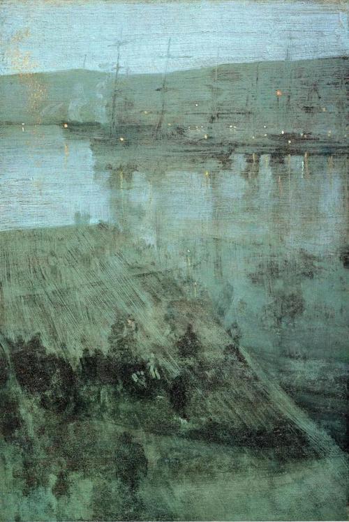 artist-whistler:Nocturne in Blue and Gold Valparaiso Bay, James McNeill WhistlerMedium: oil,canvas