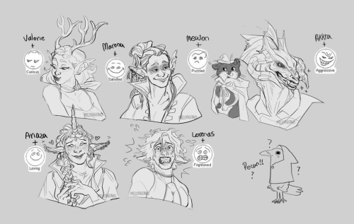 an assortment of doodles I have done for my friends of the characters they are playing in the campai