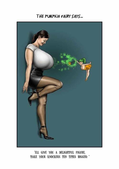 little-green-monster:  “Some women get a lot to carry, especially with a visit from the Pumpkin Fairy”  (Art and Pumpkin Fairy by biggals from deviantart) 