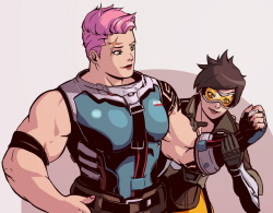 borealisowl:  Zarya and Tracer / Flauschtraut