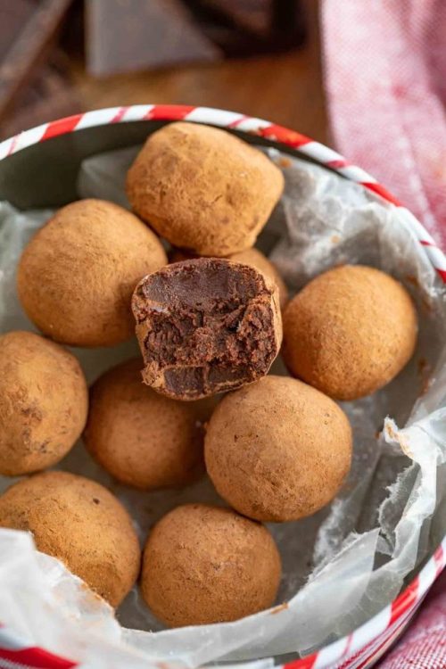 foodffs:Chocolate Truffles made with only 3 ingredients and rolled in cocoa powder or powdered sugar